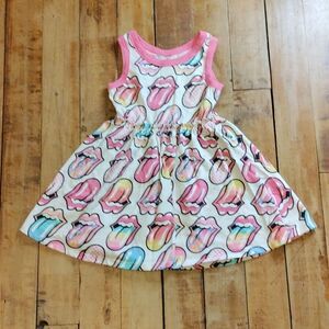Rolling Stones Dress 4T Cotton Multicolored Pink Spring Summer Colorful